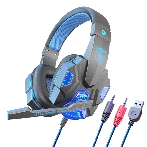 Stereo Gaming Wired  headset  With Microphone and  LED Lighting (Blue) - Image 5