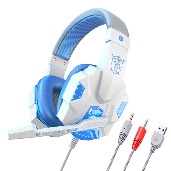 Stereo Gaming Wired  headset  With Microphone and  LED Lighting (Blue) - Image 6