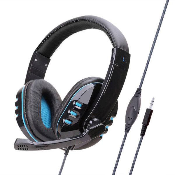 Wired Computer Gaming Headphones With Microphone ( blue )