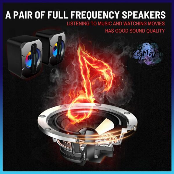 K2053 laptop luminous USB wired mini subwoofer desktop small speaker PC Soundbars - Image 7