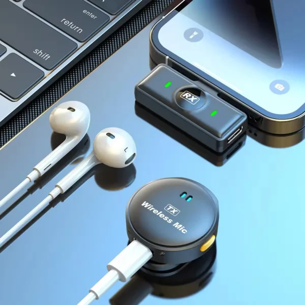 Q8 Button Wireless Lapel Microphone Mobile Phone Recording Mini Microphone For Live Broadcasting Vlogging High Quality Sound - Image 3