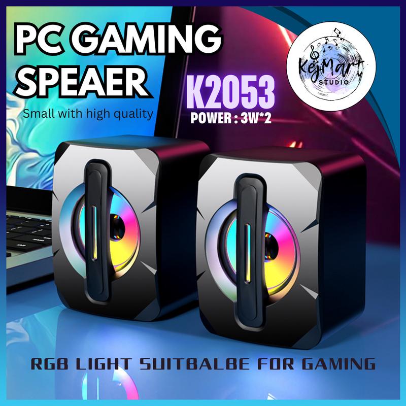 K2053 laptop luminous USB wired mini subwoofer desktop small speaker PC Soundbars